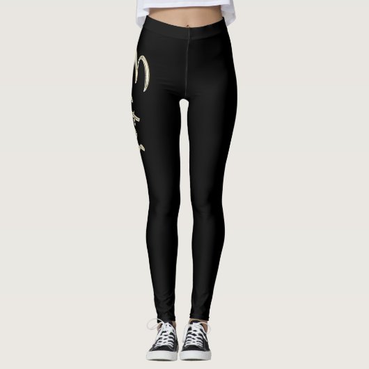 Ester white gold Handwriting Hose Leggings (Voorkant)