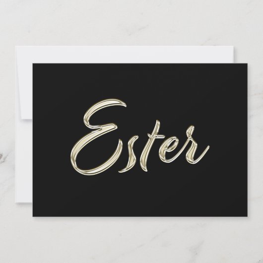 Ester white gold Handwriting Karte Kaart (Voorkant)
