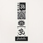 Esterilla De Yoga om  and flower of lotus in black Yogamat (Voorkant)
