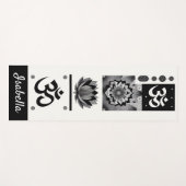 Esterilla De Yoga om  and flower of lotus in black Yogamat (Voorkant (horizontaal))
