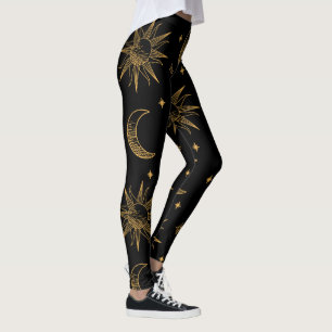 Esterilla De Yoga Sun, maan en sterren- hemels Leggings