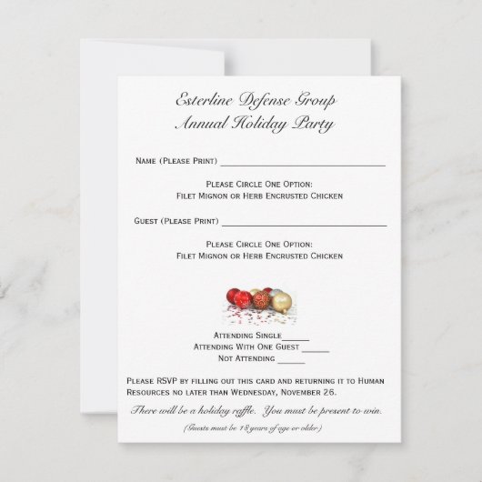 Esterline RSVP Kaart (Voorkant)