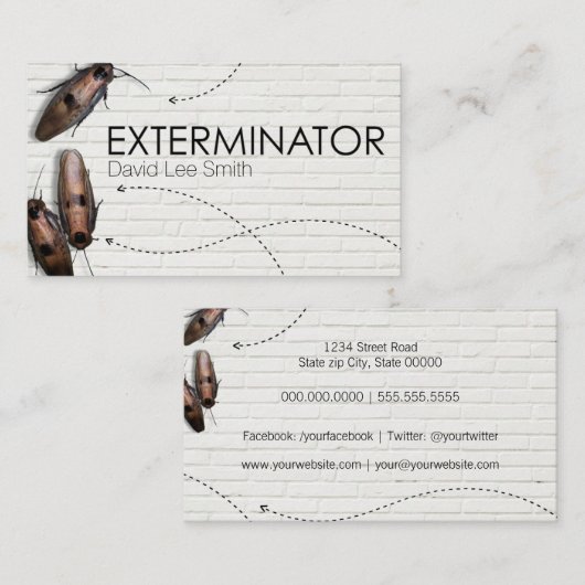 Esterminator-plagenbestrijding Visitekaartje (Voorkant / Achterkant)