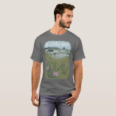 Estero Bay Central California Illustratie Beach T T-shirt (Voorkant volledig)