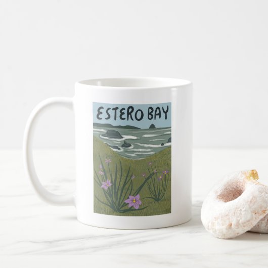 Estero Bay Central California Illustratie Morro Koffiemok (Met donut)