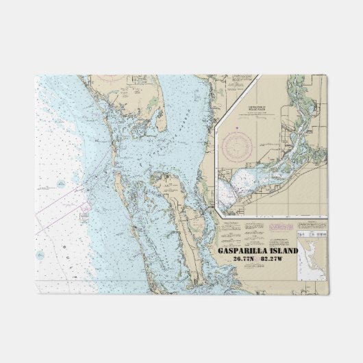 Estero Bay naar Lemon Bay Nautical Chart 11426 Doo Deurmat (Voorkant)