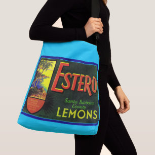 Estero-citroenkartonnen druk uit de jaren '40 crossbody tas
