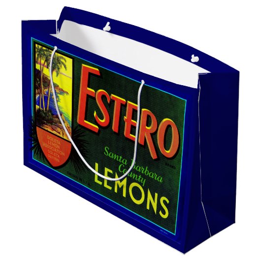 Estero-citroenkartonnen druk uit de jaren '40 groot cadeauzakje (Achterkant Gekanteld)