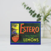 Estero-citroenkratenlabel 1940 briefkaart (Staand voorkant)