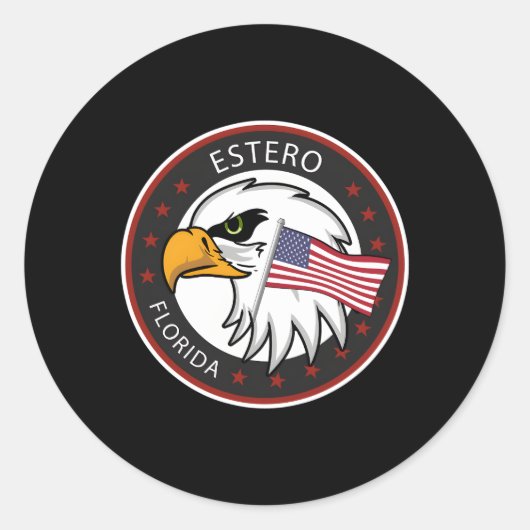 Estero Florida Ronde Sticker (Voorkant)