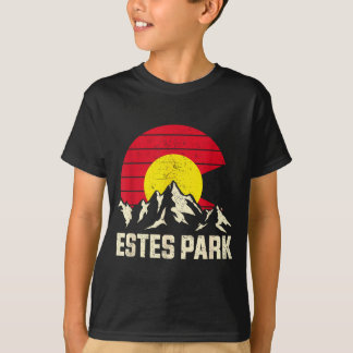 Estes park bergavontuur colorado staatsvlag t-shirt