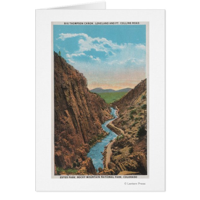 Estes Park, CO - Uitzicht van Big Thompson Canon (Voorkant)