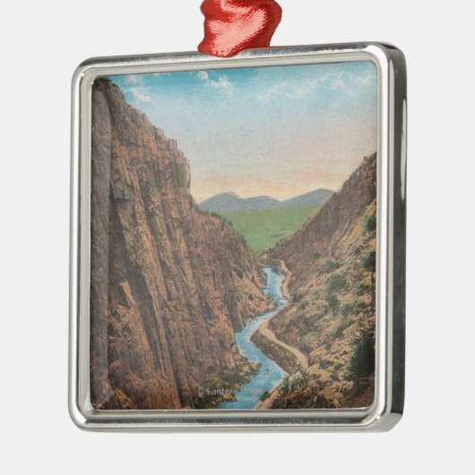 Estes Park, CO - Uitzicht van Big Thompson Canon Metalen Ornament (Links)