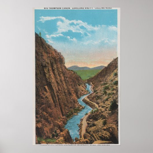 Estes Park, CO - Uitzicht van Big Thompson Canon Poster (Voorkant)