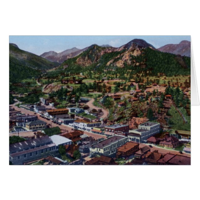 Estes Park Colorado Birdseye Uitzicht (Voorkant Horizontaal)
