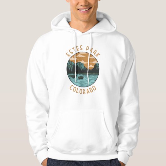 Estes Park Colorado Distress Circle Hoodie (Voorkant)