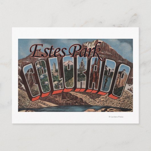 Estes Park, Colorado - grote lettertjes Briefkaart (Voorkant)