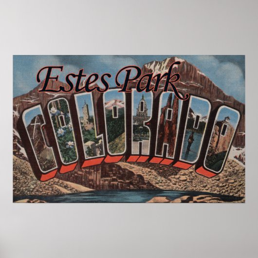 Estes Park, Colorado - grote lettertjes Poster (Voorkant)