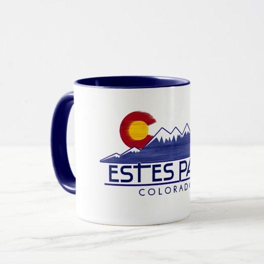 Estes Park Colorado houten bergen mok (Voorkant links)