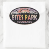 Estes Park Colorado houten vlag ovale stickers (Tas)