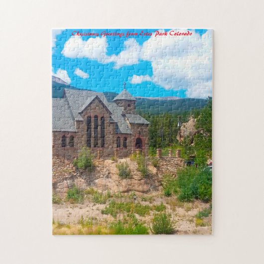 Estes Park Colorado. kerstcadeautjes Legpuzzel (Verticaal)