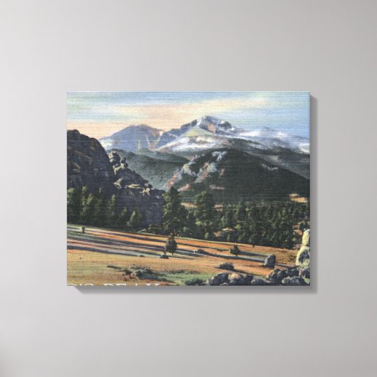 Estes Park, Colorado - Langen Peak Uitzicht Canvas Afdruk (Voorkant)