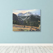Estes Park, Colorado - Langen Peak Uitzicht Canvas Afdruk (Insitu (Houten vloer))