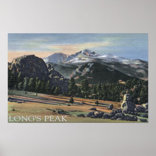 Estes Park, Colorado - Langen Peak Uitzicht Poster (Voorkant)