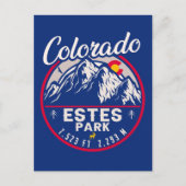 Estes Park Colorado Mountains Retro Sunset Skiën Briefkaart (Voorkant)