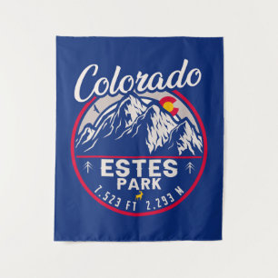 Estes Park Colorado Mountains Retro Sunset Skiën Wandkleed