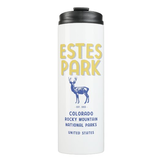 Estes Park Colorado Nationaal Park Elk Thermosbeker (Voorkant)