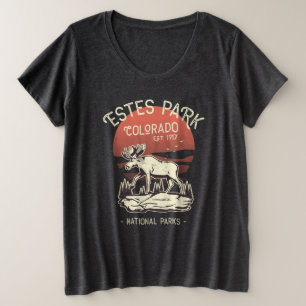 Estes Park Colorado National Park Moose Sunset Grote Maat T-shirt