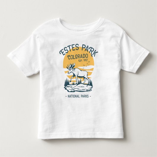 Estes Park Colorado National Park Moose Sunset Kinder Shirts (Voorkant)