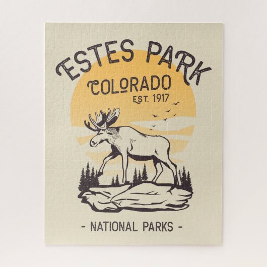 Estes Park Colorado National Park Moose Sunset Legpuzzel (Verticaal)