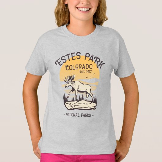 Estes Park Colorado National Park Moose Sunset T-shirt (Voorkant)