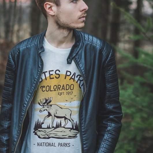 Estes Park Colorado National Park Moose Sunset T-shirt