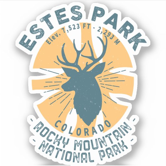 Estes Park Colorado - Retro  gebergte Sticker (Voorkant)
