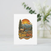 Estes Park Colorado Retro Reisposter Briefkaart (Staand voorkant)