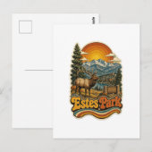 Estes Park Colorado Retro Reisposter Briefkaart (Voorkant / Achterkant)