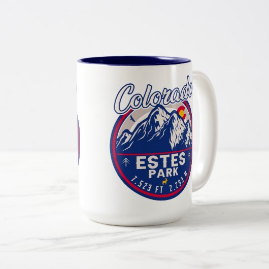 Estes Park Colorado Souvenirs - kamperen Tweekleurige Koffiemok (Voorkant rechts)