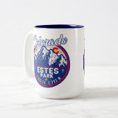 Estes Park Colorado Souvenirs - kamperen Tweekleurige Koffiemok (Voorkant links)