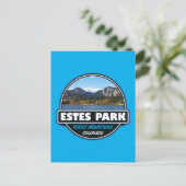 Estes Park Colorado Travel Art Emblem Briefkaart (Staand voorkant)