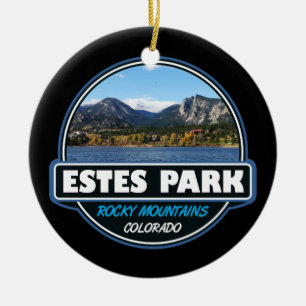 Estes Park Colorado Travel Art Emblem Keramisch Ornament