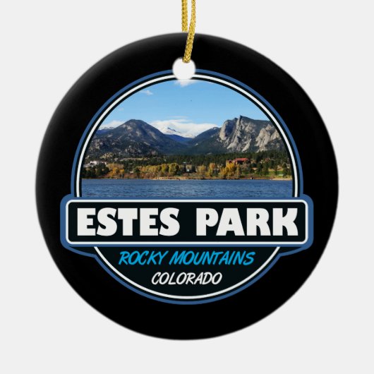 Estes Park Colorado Travel Art Emblem Keramisch Ornament (Voorkant)