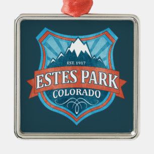 Estes Park Colorado turquoise schild kerst ornamen Metalen Ornament