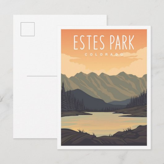 Estes Park Colorado USA Travel Illustration Briefkaart (Voorkant / Achterkant)