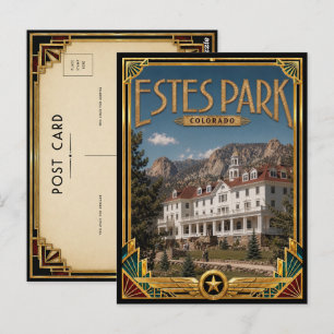 Estes Park Colorado Vintage Art Deco Gouden Tijdpe Briefkaart