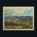 Estes Park Colorado Vintage Travel Briefkaart<br><div class="desc">Het Estes Park Colorado-ontwerp in Vintage Travel-stijl met een prachtig uitzicht voor natuur in de bergen.</div>