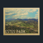 Estes Park Colorado Vintage Travel Briefkaart<br><div class="desc">Het Estes Park Colorado-ontwerp in Vintage Travel-stijl met een prachtig uitzicht voor natuur in de bergen.</div>