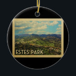 Estes Park Colorado Vintage Travel Keramisch Ornament<br><div class="desc">Het Estes Park Colorado-ontwerp in Vintage Travel-stijl met een prachtig uitzicht voor natuur in de bergen.</div>